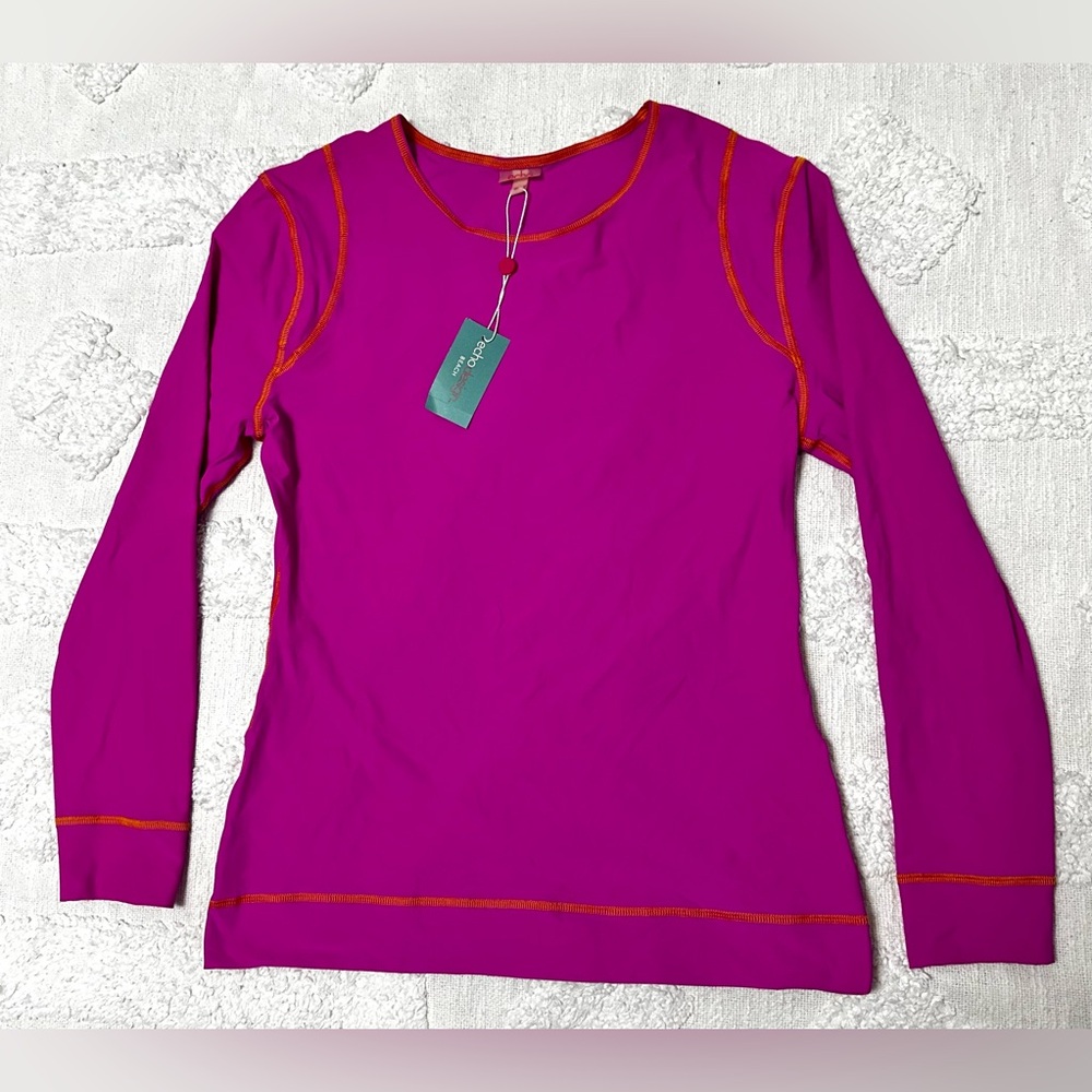 Echo Women's Long Sleeve Top - Purple with Orange Accents